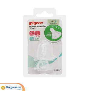 Núm ty Pigeon Silicone siêu mềm L (Vỉ 2 cái) – giá 1 cái