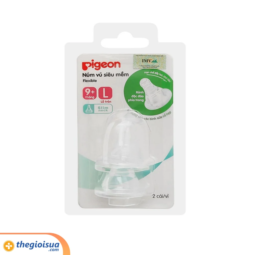 Núm ty Pigeon Silicone siêu mềm L (Vỉ 2 cái) - giá 1 cái