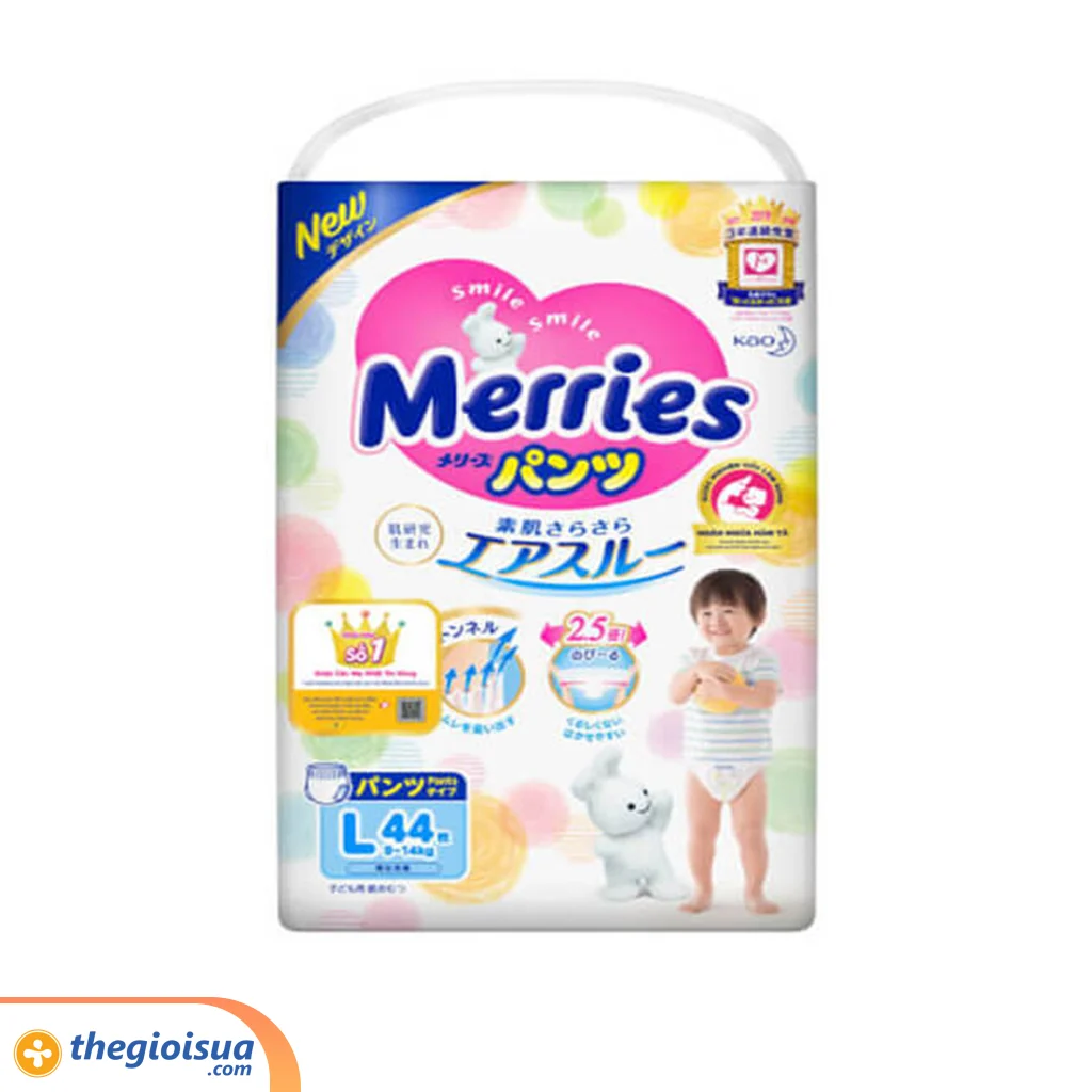 Tã quần Merries size L 44 miếng