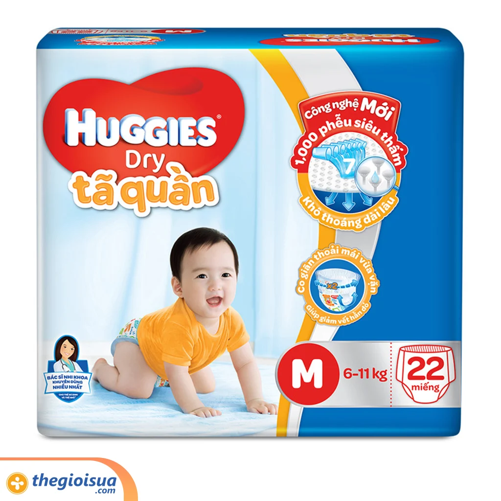Tã quần Huggies Dry size M 22 miếng