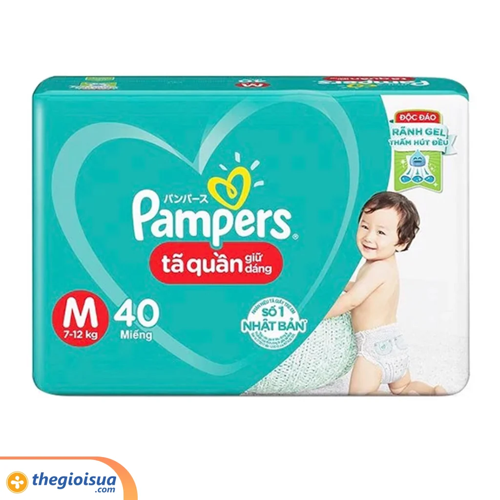 Pampers Tã quần size M 40 miếng