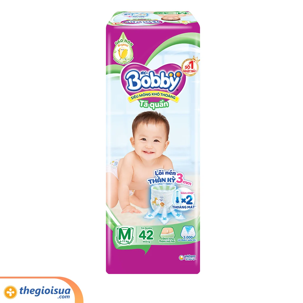 Tã quần Bobby Siêu Thấm size M 42 miếng