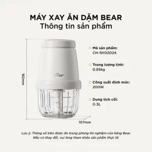 Máy xay ăn dặm 0.3L Bear CH-5H02D24