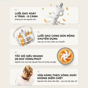 Máy xay ăn dặm 0.3L Bear CH-5H02D24