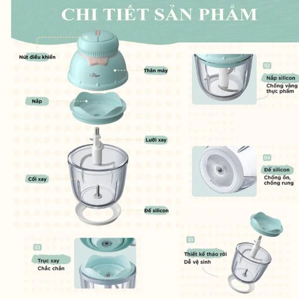 Máy xay ăn dặm 0.6L Bear GR-B06V1