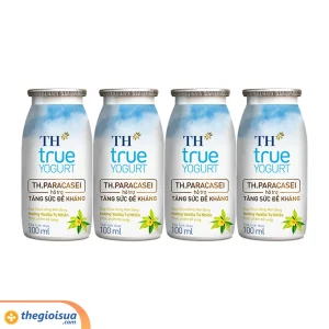 Sữa chua uống men sống TH True Yogurt Hương Vani lốc 4x100ml