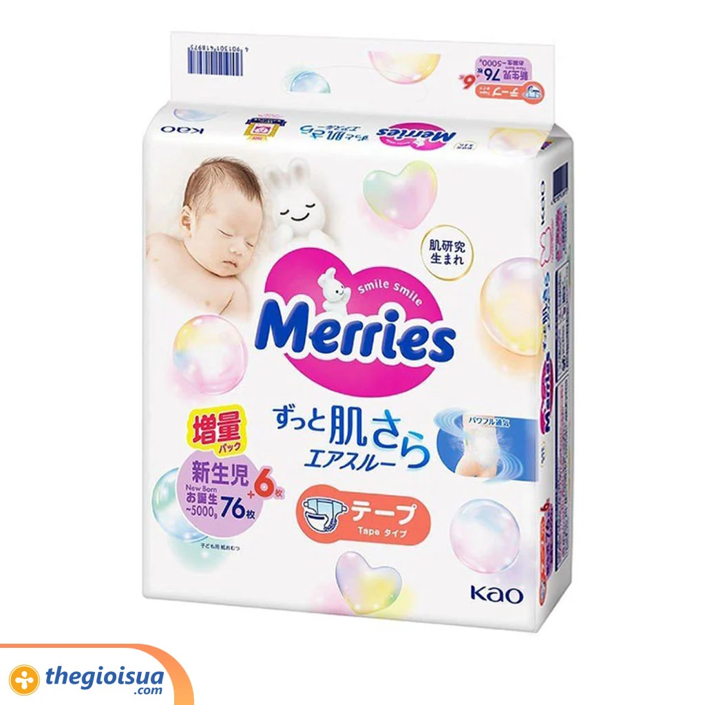 Tã dán Merries NB76