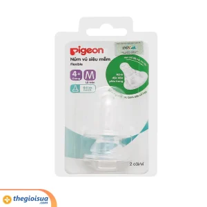 Núm ty Pigeon Silicone siêu mềm M (Vỉ 2 cái) – giá 1 cái