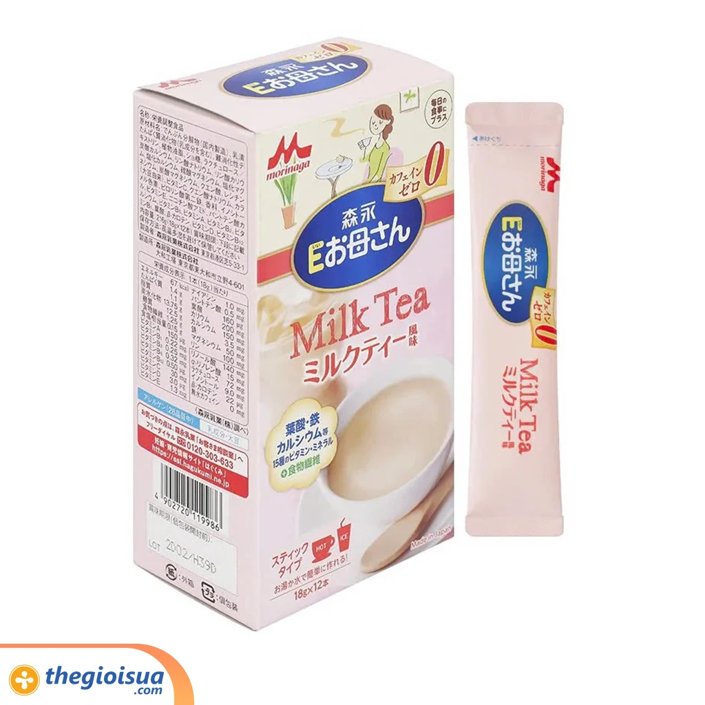 Sữa bầu Morinaga E-Mother vị Trà sữa 216g (18g*12)