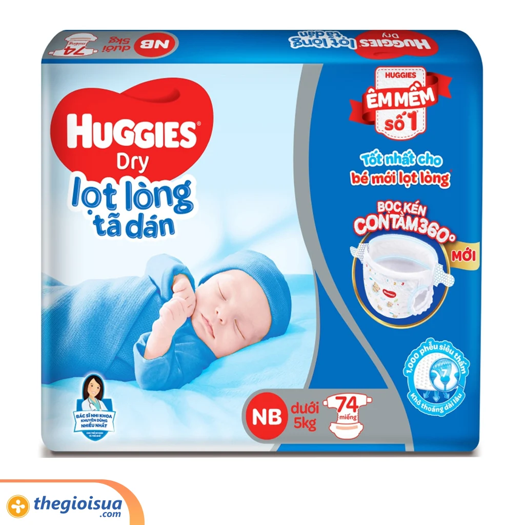 Tã dán Huggies Dry NB 74 miếng