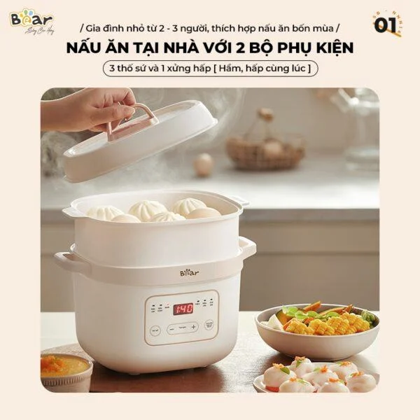 Nồi nấu chậm Bear 1.6L SB-NNC16