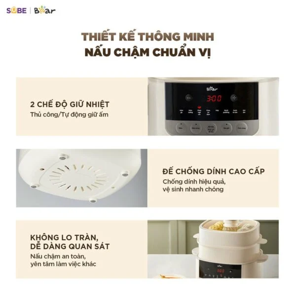 Nồi nấu chậm Bear 2.5L SC-5H25M34