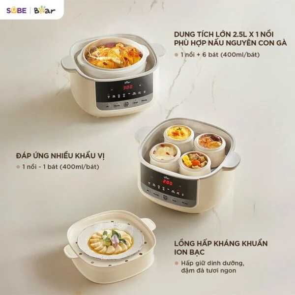 Nồi nấu chậm Bear 2.5L SC-5H25M34