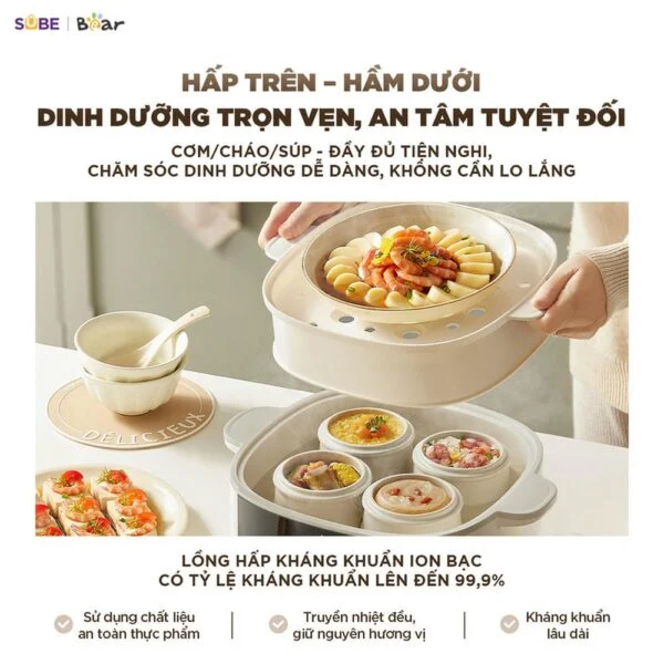Nồi nấu chậm Bear 2.5L SC-5H25M34