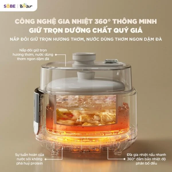 Nồi nấu chậm Bear 2.5L SC-5H25M34