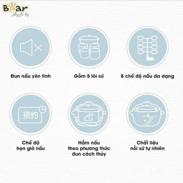 Nồi nấu chậm Bear 2.5L SUBE003