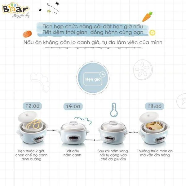 Nồi nấu chậm Bear 2.5L SUBE003