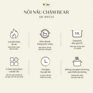 Nồi nấu chậm 1.5L Bear SB-NNC15