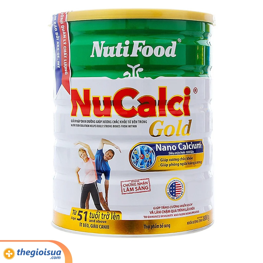 Sữa bột NuCalci Gold cho người 51 tuổi trở lên 800g
