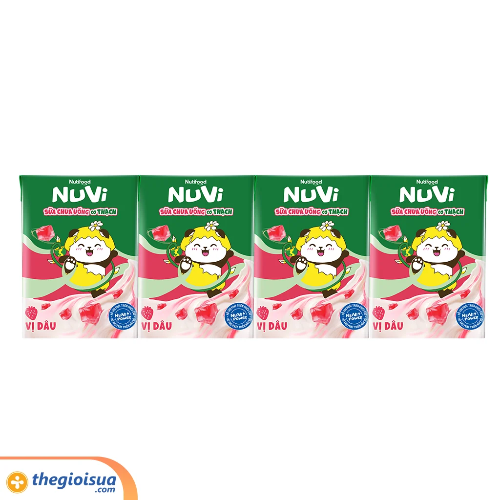 Sữa chua uống NuVi Dâu có thạch hộp 100ml