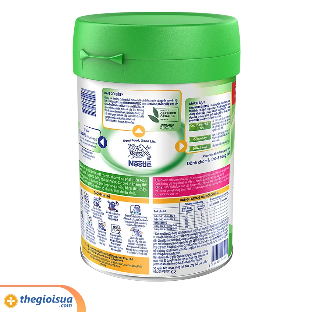Sữa bột Nestle Nan Organic 1 900g