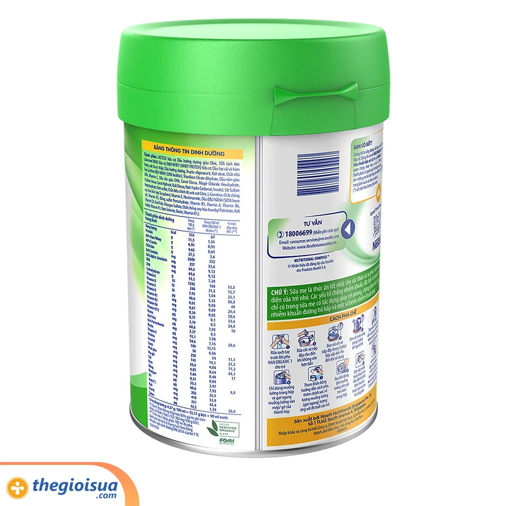 Sữa bột Nestle Nan Organic 1 900g