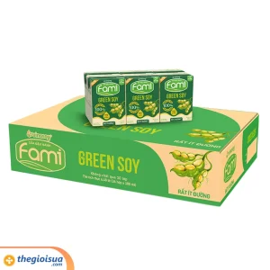 Sữa Đậu Nành Fami Green Soy rất ít đường hộp 180ml – lốc 6 hộp