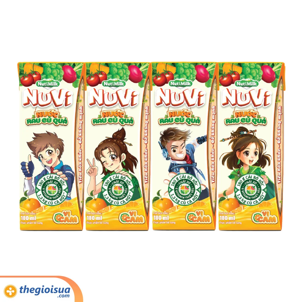 Nước rau củ quả NuVi vị cam hộp 180 ml