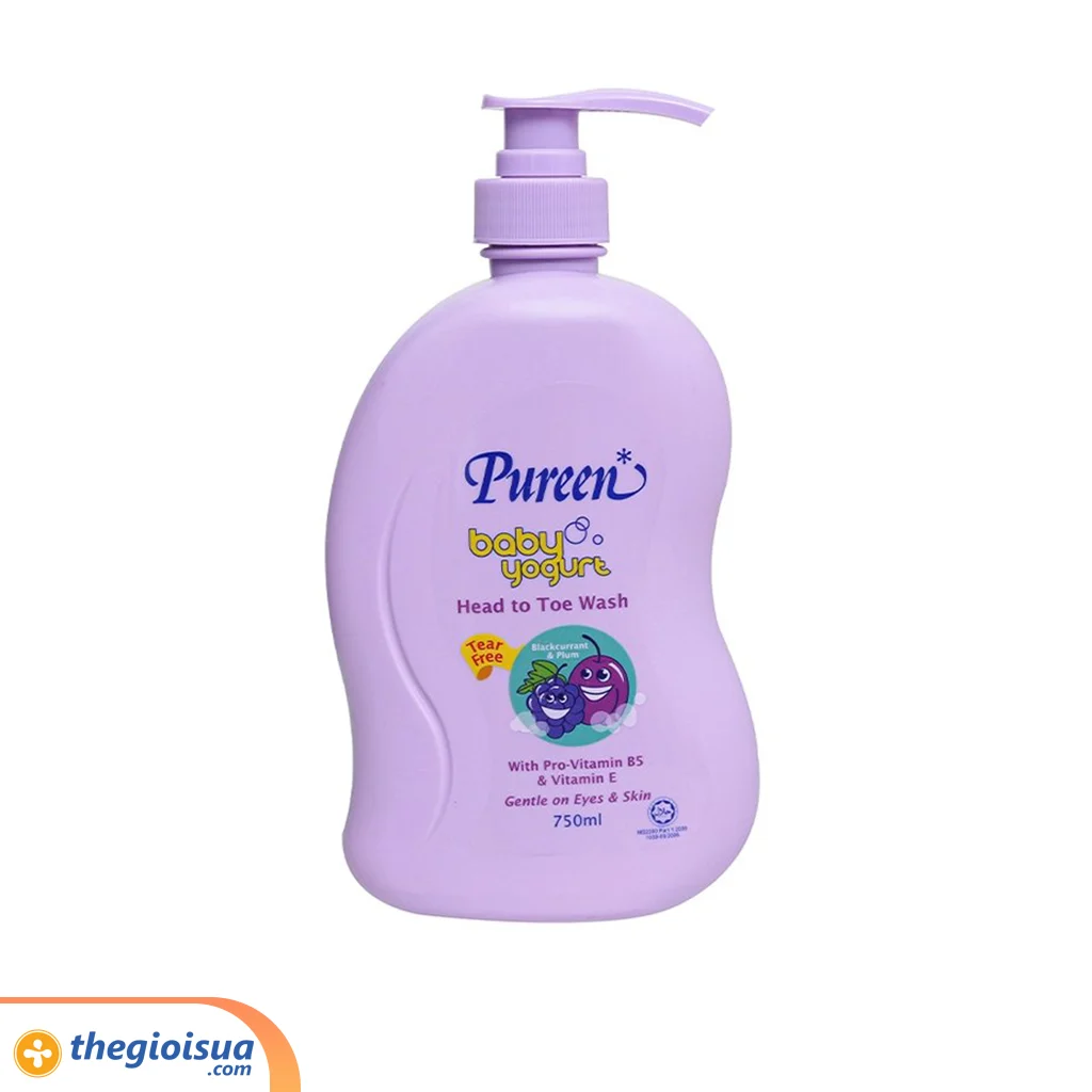 Tắm gội Pureen tím Sữa chua, nho đen, mận 750ml