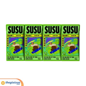 Sữa chua uống tiệt trùng hương Táo nho Susu 110ml