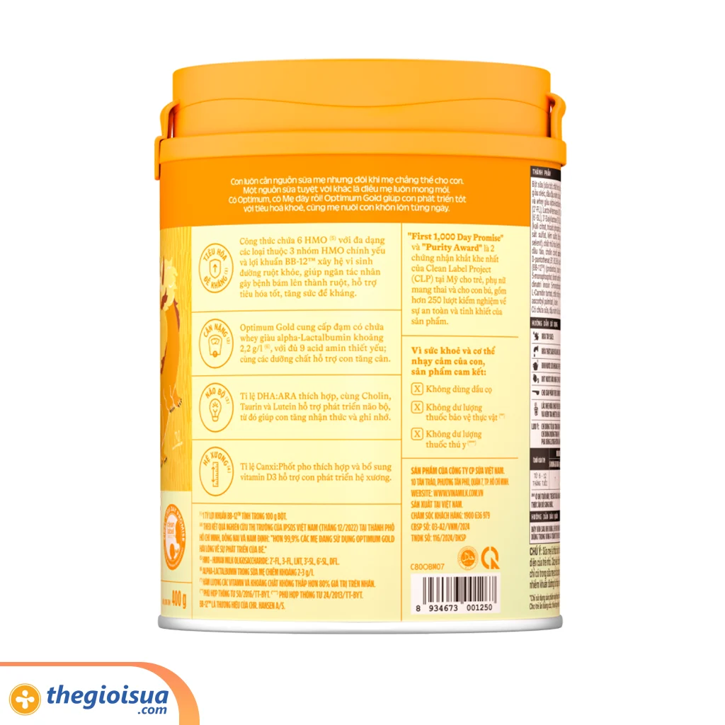 Sữa bột Optimum Gold 2 400g mẫu mới