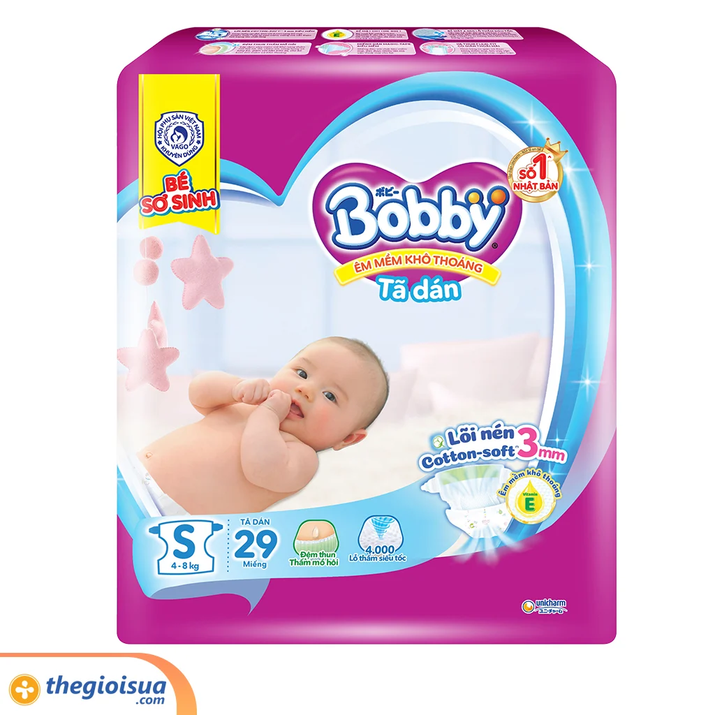 Tã dán Bobby siêu thấm size S29