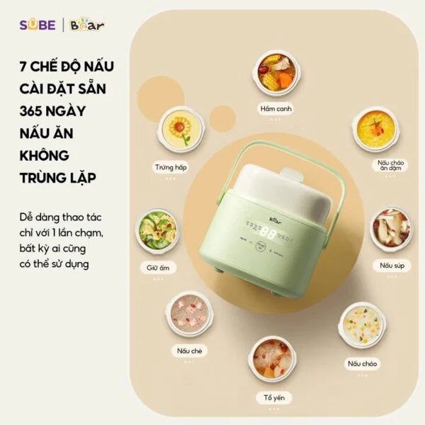Nồi nấu chậm 1.0L Bear SC-4H10E