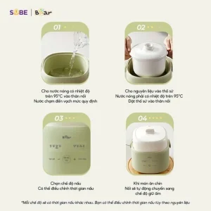 Nồi nấu chậm 1.0L Bear SC-4H10E