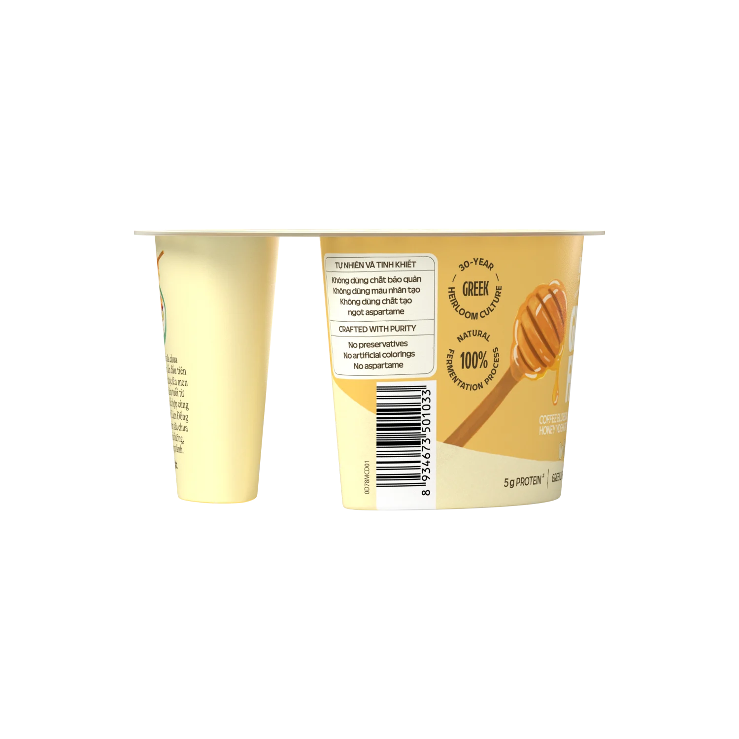 Sữa chua ăn cao đạm mật ong tự nhiên ngũ cốc VNM Greenfarm – hộp Flip cup 123g