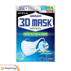 Khẩu trang Unicharm 3D Mask ngăn Virus 05 – size L