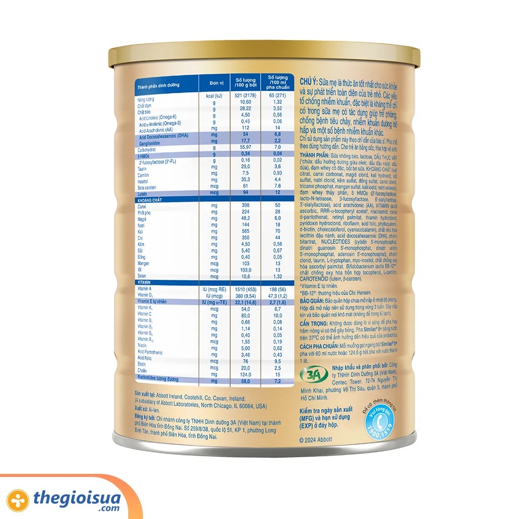 Sữa bột Similac 0 + 800g (Từ 0-12 tháng)