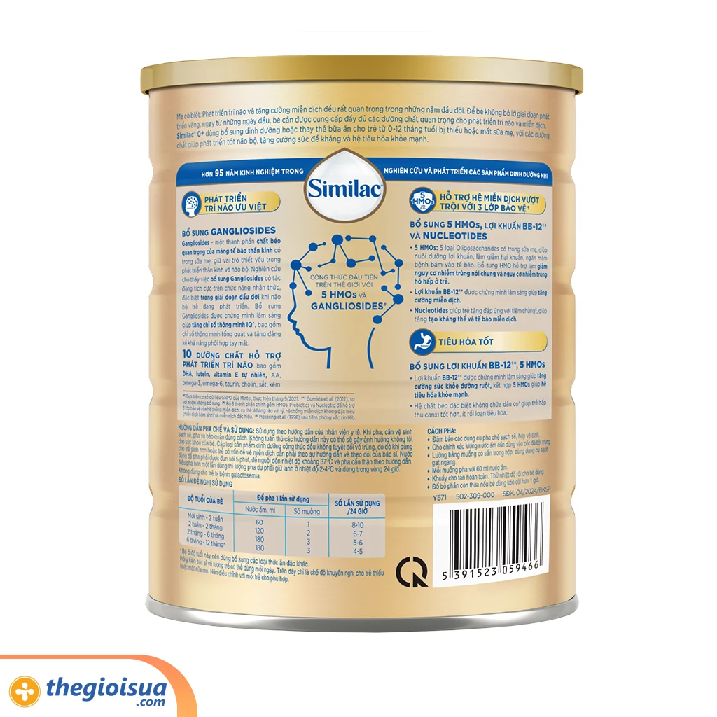 Sữa bột Similac 0 + 800g (Từ 0-12 tháng)