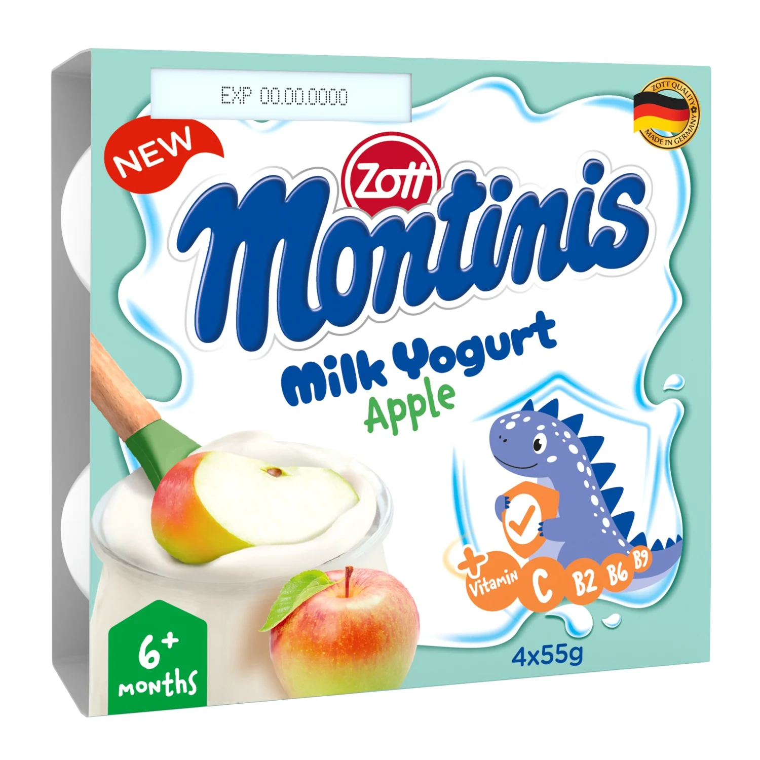 Sữa chua Zott Montinis vị táo 4*55g