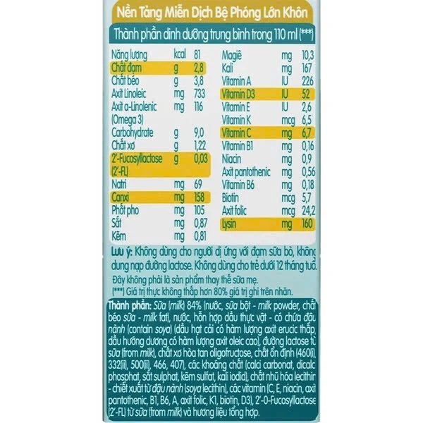 Sữa dinh dưỡng pha sẵn Nan Grow 110ml (Combo 6H+2H)