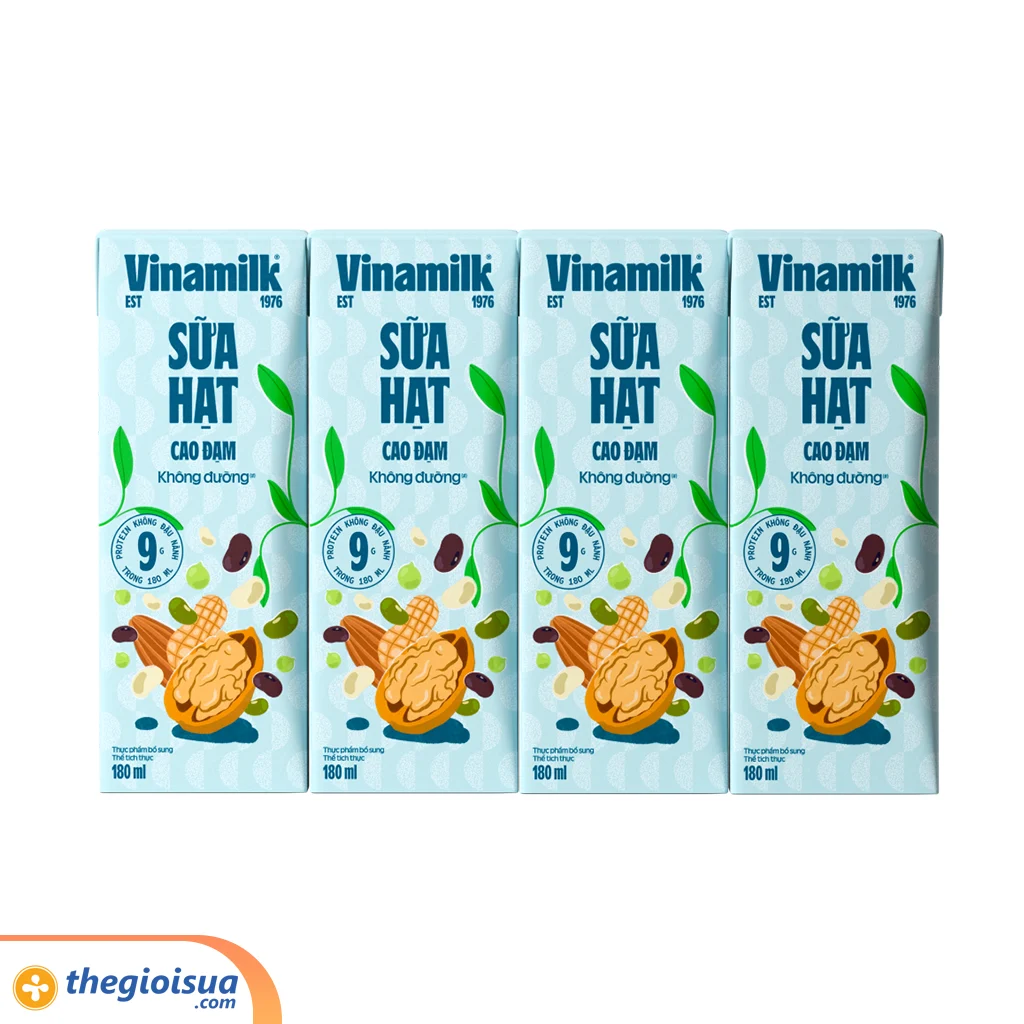 Sữa hạt cao đạm không đường Vinamilk 180ml