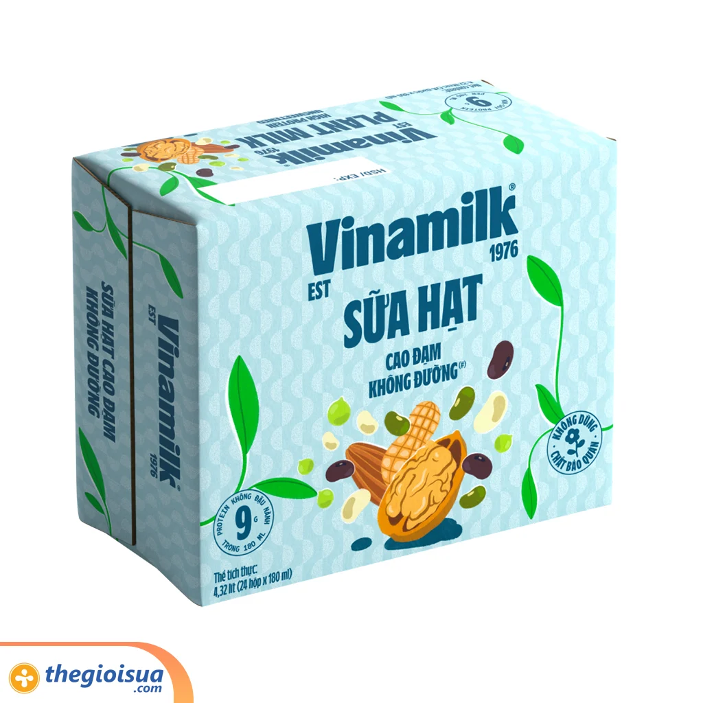 Sữa hạt cao đạm không đường Vinamilk 180ml