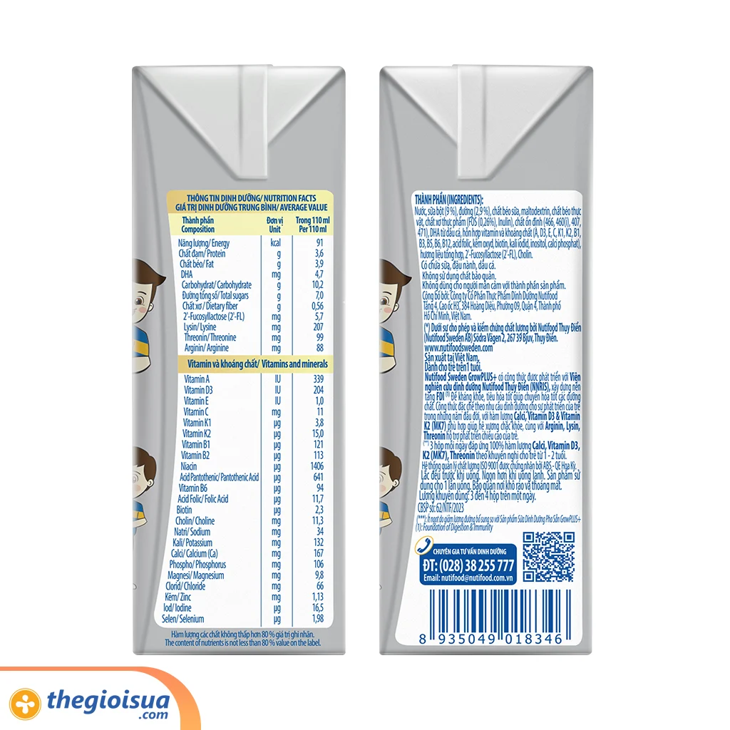 Sữa Pha Sẵn GrowPlus+ Height Boosting HG 110ml