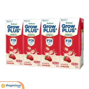 Sữa Pha Sẵn GrowPlus+ Vị Dâu sữa Hộp 180ml