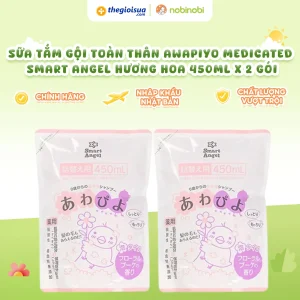 Sữa tắm gội toàn thân Awapiyo Medicated Smart Angel hương hoa 450ml x 2 gói