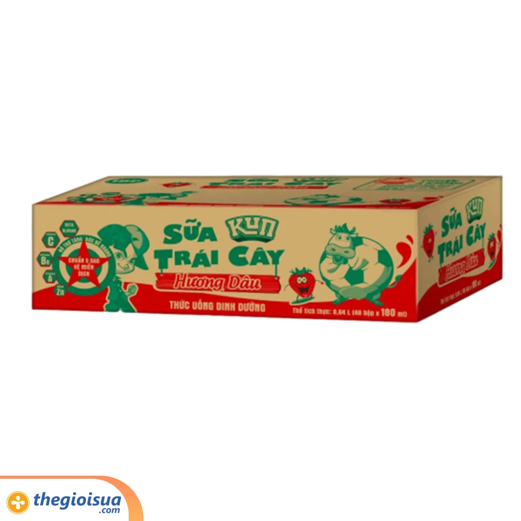 Sữa trái cây Kun hương dâu 180ml
