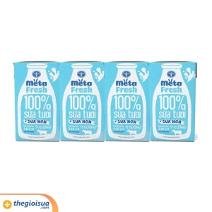Sữa tươi ít đường bổ sung sữa non Meta Fresh 4*110ml