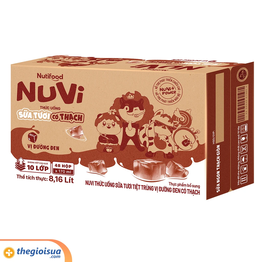 SỮA TƯƠI NUVI ĐƯỜNG ĐEN CÓ THẠCH 170ML