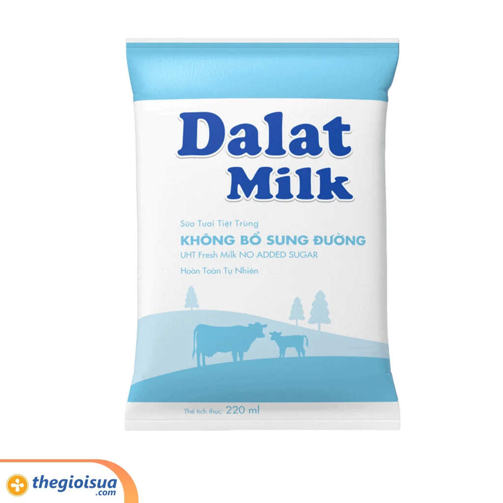 Sữa tươi tiệt trùng không đường Dalatmilk 220ml