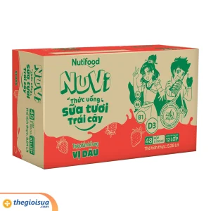 Sữa Tươi Trái Cây Nuvi Dâu hộp 110ml